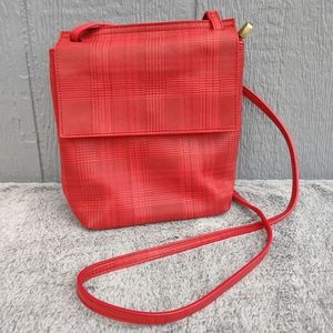 Charleston Bags Front Flap Crossbody Shoulder Bag Red Plaid